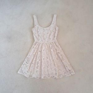 Zara TRF Cream Colored Lace Dress